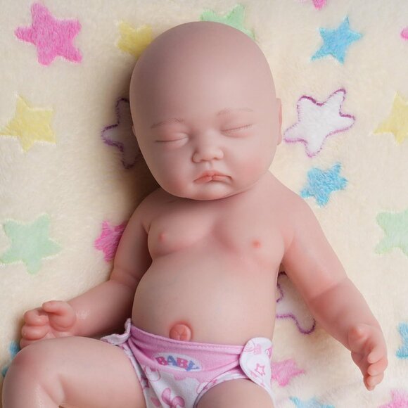 🆕18Inch Realistic Full Body Silicone Closed Eyes and Mouth Newborn Baby Girl - Picture 9 of 10